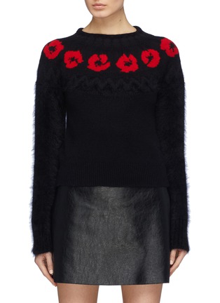 Main View - Click To Enlarge - SONIA RYKIEL - x Kirsten Dunst poppy intarsia brushed sweater