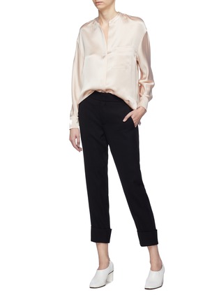 Figure View - Click To Enlarge - VINCE - Roll cuff crepe suiting pants