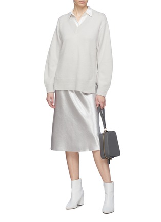 Figure View - Click To Enlarge - VINCE - Oversized cashmere V-neck tunic sweater
