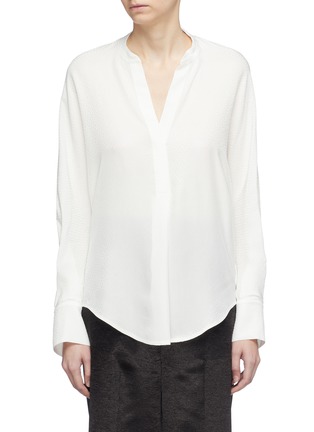 Main View - Click To Enlarge - VINCE - Polka dot silk jacquard popover blouse