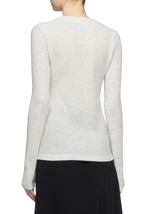 Back View - Click To Enlarge - VINCE - Cashmere-wool waffle knit long sleeve Henley T-shirt