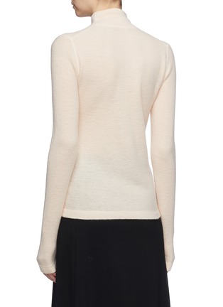 Back View - Click To Enlarge - VINCE - Cashmere-wool waffle knit mock neck sweater