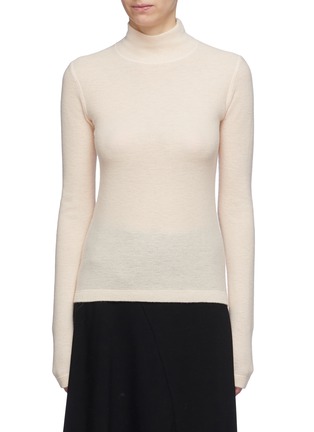 Main View - Click To Enlarge - VINCE - Cashmere-wool waffle knit mock neck sweater