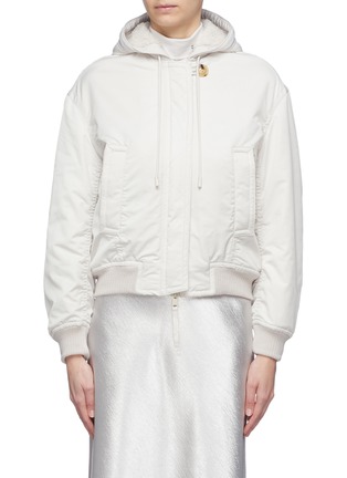 Main View - Click To Enlarge - VINCE - Hooded cropped bomber jacket
