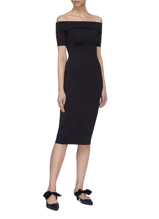 Figure View - Click To Enlarge - THE ROW - 'Jayna' scuba jersey off-shoulder dress