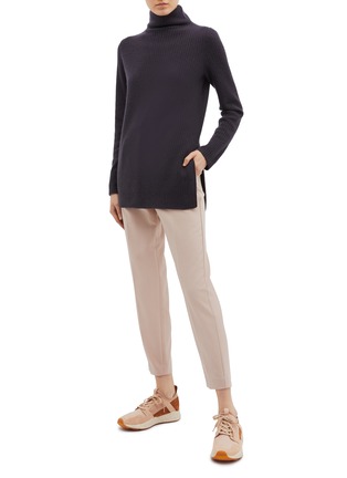 Figure View - Click To Enlarge - VINCE - Side split cashmere rib knit turtleneck sweater