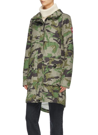 Detail View - Click To Enlarge - CANADA GOOSE - 'Cavalry' detachable hood camouflage print windproof trench coat