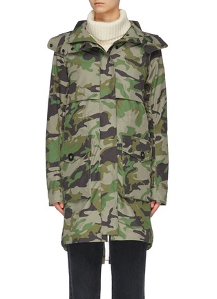 Main View - Click To Enlarge - CANADA GOOSE - 'Cavalry' detachable hood camouflage print windproof trench coat