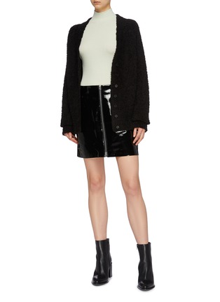 Figure View - Click To Enlarge - T BY ALEXANDER WANG - Modal blend rib knit turtleneck top