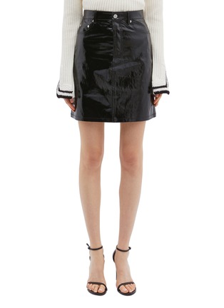 Main View - Click To Enlarge - HELMUT LANG - Patent leather skirt
