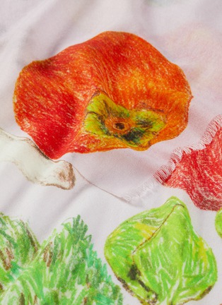 Detail View - Click To Enlarge - CJW - 'Winter Fruit and Vegetable' graphic print wool scarf
