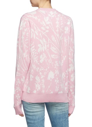 Back View - Click To Enlarge - DOUBLE RAINBOUU - Floral jacquard fine Merino wool blend sweater