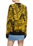 Back View - Click To Enlarge - DOUBLE RAINBOUU - Palm leaf jacquard fine Merino wool blend sweater