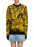 Main View - Click To Enlarge - DOUBLE RAINBOUU - Palm leaf jacquard fine Merino wool blend sweater
