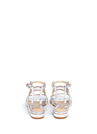 Back View - Click To Enlarge - CHELSEA PARIS - 'Bain' caged mirror leather sandals