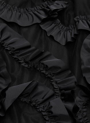 Detail View - Click To Enlarge - MONCLER - x Simone Rocha ruffle overlay mesh asymmetric skirt