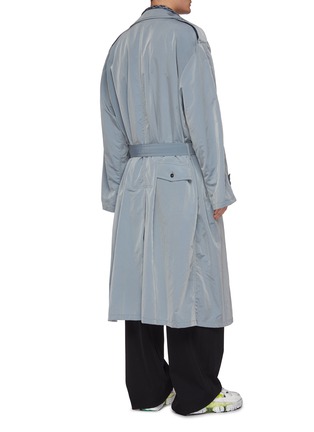 Back View - Click To Enlarge - MAISON MARGIELA - Two-in-one trench coat and check plaid shirt