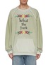 Main View - Click To Enlarge - MAISON MARGIELA - Slogan floral cross stitch terry sweatshirt