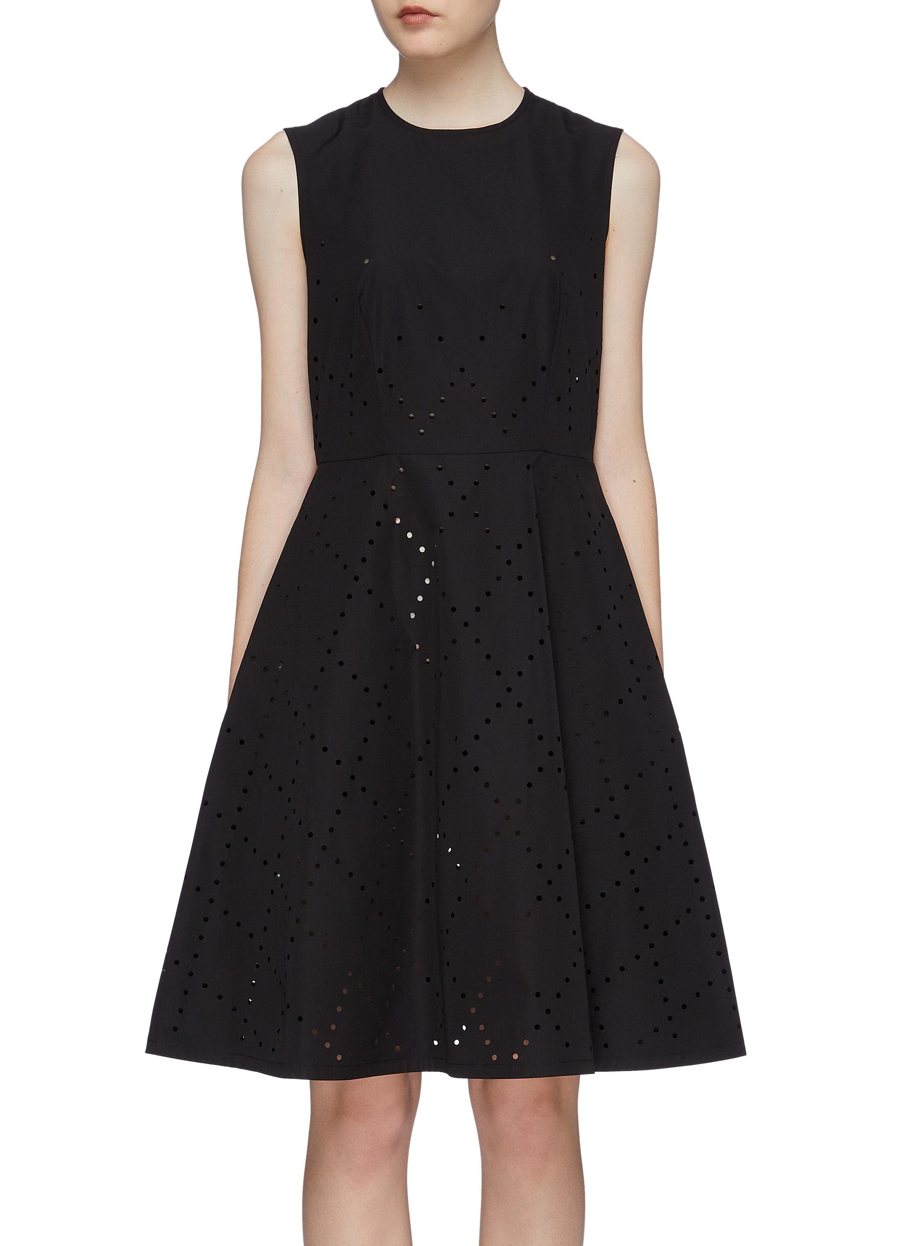 x Noir Kei Ninomiya geometric perforated sleeveless dress by Moncler Genius