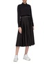Figure View - Click To Enlarge - MONCLER - x Noir Kei Ninomiya eyelet waist pleated skirt