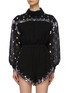Main View - Click To Enlarge - PHILOSOPHY DI LORENZO SERAFINI - Sequin embellished linen blend high neck rompers