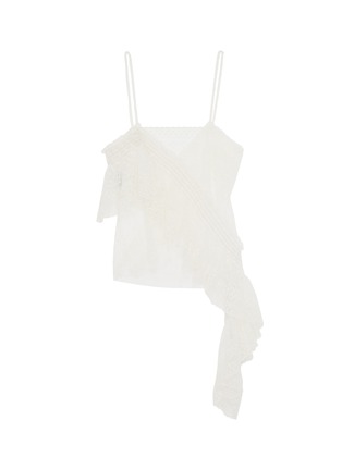 Main View - Click To Enlarge - PHILOSOPHY DI LORENZO SERAFINI - Ruffle drape floral embroidered tulle camisole top