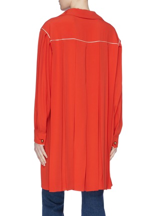 Back View - Click To Enlarge - PHILOSOPHY DI LORENZO SERAFINI - Contrast piping high-low shirt