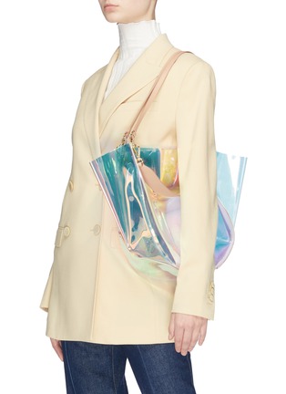 Front View - Click To Enlarge - WANDLER - 'Mia' holographic PVC tote