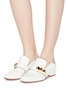 Front View - Click To Enlarge - STUART WEITZMAN - 'Wylie Pyramid' stud leather step-in loafer pumps