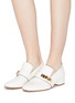 Figure View - Click To Enlarge - STUART WEITZMAN - 'Wylie Pyramid' stud leather step-in loafer pumps