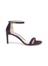 Main View - Click To Enlarge - STUART WEITZMAN - 'Nunakedstraight' metallic ankle strap sandals