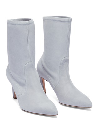 Detail View - Click To Enlarge - STUART WEITZMAN - 'Rapture' stretch suede ankle boots