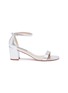Main View - Click To Enlarge - STUART WEITZMAN - 'Simple' ankle strap metallic leather sandals