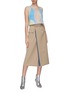 Figure View - Click To Enlarge - MAISON MARGIELA - Layered colourblock panel Chantilly lace sleeveless top