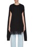 Main View - Click To Enlarge - MAISON MARGIELA - Convertible sleeve ostrich feather hem cable knit sweater
