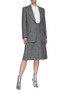 Figure View - Click To Enlarge - MAISON MARGIELA - Extended notched lapel wool herringbone blazer