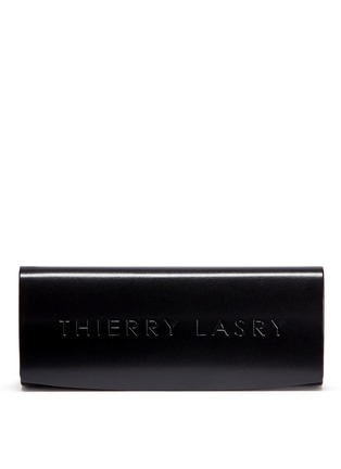 Detail View - Click To Enlarge - THIERRY LASRY - 'Affinity' metal temple acetate round sunglasses