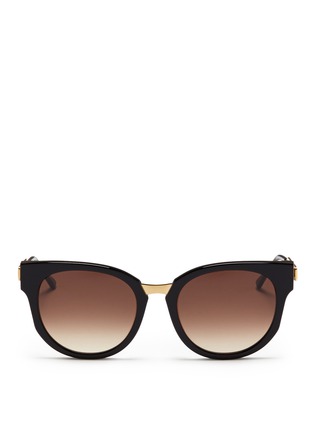 Main View - Click To Enlarge - THIERRY LASRY - 'Affinity' metal temple acetate round sunglasses