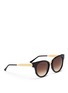 Figure View - Click To Enlarge - THIERRY LASRY - 'Affinity' metal temple acetate round sunglasses
