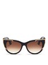 Main View - Click To Enlarge - THIERRY LASRY - 'Butterscotchy' angular metal rim acetate cat eye sunglasses
