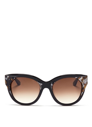 Main View - Click To Enlarge - THIERRY LASRY - 'Aristocracy' inset pearlescent acetate cat eye sunglasses