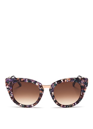 Main View - Click To Enlarge - THIERRY LASRY - 'Snobby' shell effect acetate angular cat eye sunglasses