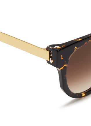 Detail View - Click To Enlarge - THIERRY LASRY - 'Affinity' metal temple tortoiseshell acetate round sunglasses