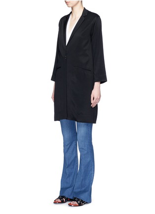 Front View - Click To Enlarge - MO&CO. - Gabardine long blazer