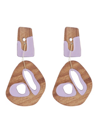 Main View - Click To Enlarge - ROKSANDA - Cutout wood drop earrings