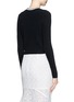 Back View - Click To Enlarge - MO&CO. - Stripe neck long sleeve knit top