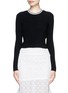 Main View - Click To Enlarge - MO&CO. - Stripe neck long sleeve knit top