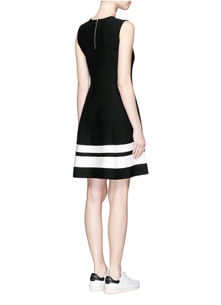 Back View - Click To Enlarge - MO&CO. - Contrast stripe knit skater dress