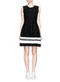 Main View - Click To Enlarge - MO&CO. - Contrast stripe knit skater dress