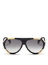 Main View - Click To Enlarge - ALEXANDER MCQUEEN - Metal front plate acetate aviator sunglasses